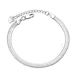 Armband, Armband, Silberarmband, Geschenke, Sterling-Silber-Armband for Frauen, Damen-Armband aus 925er-Sterlingsilber, exquisites Hand-Silber-Schlangenketten-Armband, modisches Armband, Damen-Silbers von BgnEhRfL