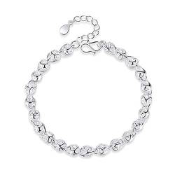 Armband, Armband, Silberarmband, Geschenke, Sterling-Silber-Armband for Frauen, Damen-Armband aus 925er-Sterlingsilber, exquisites handgeschnitztes Hohlperlen-Armband, modisches Armband, Damen-Silbers von BgnEhRfL