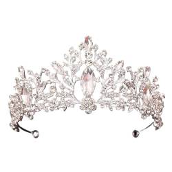 Tiara, Prinzessin Krone, Hochzeit Tiara Prinzessin Kristall Hochzeit Krone Silber Farbe Strass Braut Tiara Krone Kopfschmuck Haarschmuck Frauen Braut Kopfschmuck (Farbe: Stil K Silber) (Color : Style von BgnEhRfL