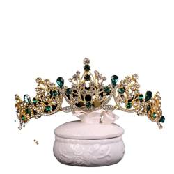 Tiara, Prinzessinnenkrone, Hochzeit Tiara Prinzessin Goldene Krone Braut Kopfschmuck Hochzeit Frisur Zubehör Frauen Prinzessin Kristall Kopfschmuck Geburtstagskrone (Farbe: HG057) (Color : Hg884) von BgnEhRfL