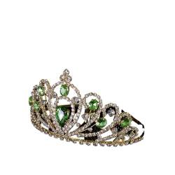 Tiara, Prinzessinnenkrone, Hochzeit Tiara Prinzessin Kristall Krone Hochzeit Braut Frauen Haarschmuck for Mädchen Geburtstag Mode Kopfschmuck Braut Tiara Clip (Farbe: LIN032B) (Color : Lin031a) von BgnEhRfL