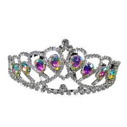 Tiara, Prinzessinnenkrone, Hochzeit Tiara Prinzessin Kristall Krone Hochzeit Braut Frauen Haarschmuck for Mädchen Geburtstag Mode Kopfschmuck Braut Tiara Clip (Farbe: LIN032B) (Color : Lin032c) von BgnEhRfL