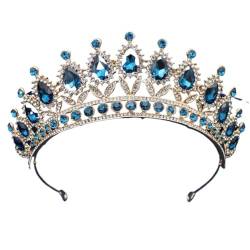 Tiara, Prinzessinnenkrone, Hochzeit Tiara Prinzessin Vintage Kristall Braut Krone Frauen Kopfschmuck Braut Tiaras und Kronen Hochzeit Haarschmuck Zubehör Krone (Farbe: Silber) (Color : Silver 01) von BgnEhRfL