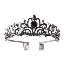 Tiara, Prinzessinnenkrone, Hochzeitstiara, Prinzessinnenkronen for Frauen und Mädchen, Prinzessinnenkrone mit Kämmen, Braut, Hochzeit, Abschlussball, Geburtstag, Kostüme, Kopfschmuck (Farbe: C7, Größe von BgnEhRfL