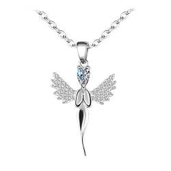 BiBeary Halskette für Damen 925 Sterling Silber Elf Engel Flügel elegant Kette von BiBeary