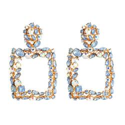 BiBeary Quadrat Ohrringe Damen Strass Ohrhänger elegant Kristall Tropfen miraculous von BiBeary