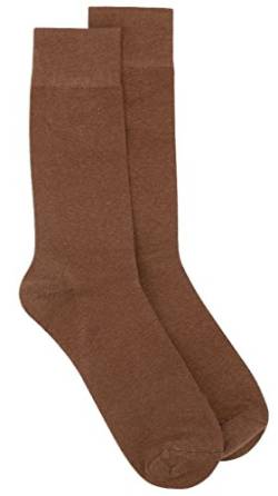 3 Paar Biagio Solid Cognac Brown Farbe Herren Baumwolle Kleid Socken, Cognac-Braun, Einheitsgr��e von Biagio