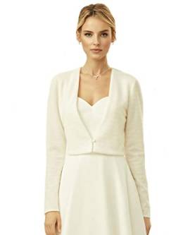 Bianco Evento Damen Bolero mit Kashmir-Effekt Brautjacke Jacke Langarm Langarmjacke Brautbolero Bolero Hochzeit Winter Cape Ivory NEU Cape (as3, Numeric, Numeric_36, Regular, Regular) von Bianco Evento