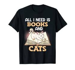 Bücherwurm Katzen Katzenbesitzer Spruch Bücher T-Shirt von Bibliothek Bücher Lehrer Autor Bücherwurm Geschenk