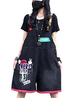 Bifscebn Damen Sommer Jeans Shorts Overalls Denim Playsuits Latzhose mit Taschen Style 4 Black von Bifscebn