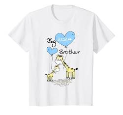 Kinder Big Brother 2024 Giraffe Geschwister Ankündigung Geburt Baby T-Shirt von Big Brother 2024 Gifts Birth & Baby Shower