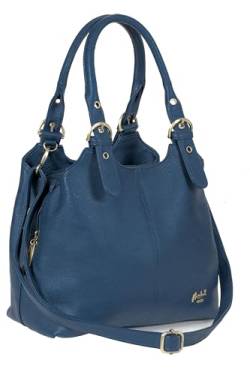 Mabel London Amelia Damen-Handtasche mit mehreren Fächern, mittlere Größe, mehrere Fächer mit langem Schultergurt Gr. One size, Steinblau von Big Handbag Shop