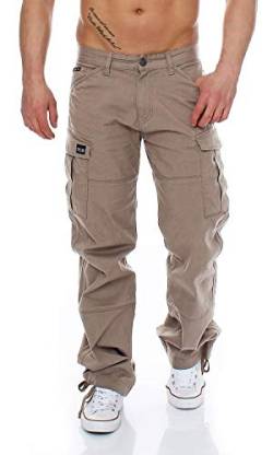Big Seven Brian Cargo Hose Comfort Fit Herren Jeans, Farbe:Beige (Moon Rock), Hosengröße:W32/L32 von Big Seven