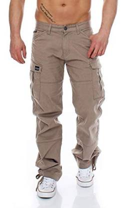 Big Seven Brian Cargo Hose Comfort Fit Herren Jeans, Farbe:Beige (Moon Rock), Hosengröße:W42/L32 von Big Seven