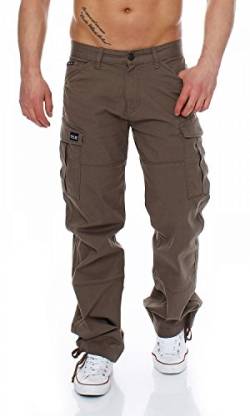 Big Seven Brian Cargo Hose Comfort Fit Herren Jeans, Farbe:Khaki, Hosengröße:W38/L34 von Big Seven