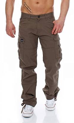 Big Seven Brian Cargo Hose Comfort Fit Herren Jeans, Farbe:Khaki, Hosengröße:W48/L34 von Big Seven