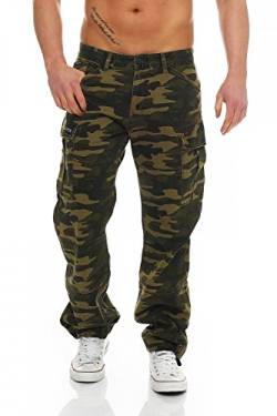 Big Seven Brian Cargo Hose Green Camouflage Comfort Fit Herren Jeans, Hosengröße:W42/L32 von Big Seven