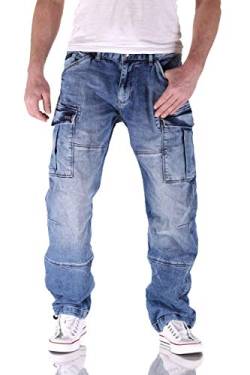 Big Seven Brian Medium Blue Cargo Herren Jeans, Hosengröße:W31/L32 von Big Seven