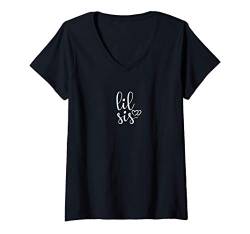 Damen "Lil Sis" Women, Girls, & Sorority Little Sister Gift T-Shirt mit V-Ausschnitt von Big Sis/Little Sis TShirts