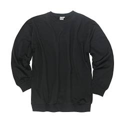 Herren Sweatshirt schwarz Big Size 100% Baumwolle Rundhals in Übergrößen XXL bis 12XL, Größe:3XL von BigBasics