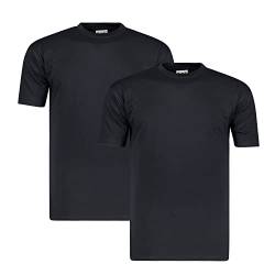 Schwarzes T-Shirt im Doppelpack I Basic Tshirt I 100% Baumwolle Rundhalsausschnitt in Übergrößen XXL bis 8XL, Größe:4XL von BigBasics