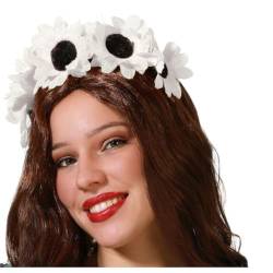 BigBuy Carnival Stirnband Blumen Weiß von BigBuy Carnival