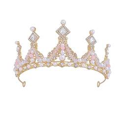 BigTree Tiara für Mädchen, Kristall-Tiara, Perle, Prinzessin, Kostüm, Krone, Stirnband, Blume, Wettbewerb, Braut, Hochzeit, Haarschmuck, Cosplay, Geburtstag, Feier, Urlaub, Party, Geschenk, Kristall, von BigTree