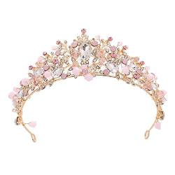 Damen Krone Diadem Prinzessin Krone Mädchen Tiara Kristallkrone Kupfer Zirkon Kinder Kristalle Braut für Hochzeit Festzüge verkleiden Party Zubehör von BigTree