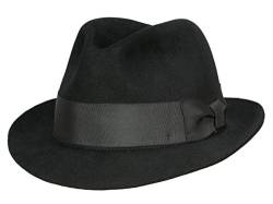 Bigalli Milano Fedora Filzhut aus Haarfilz - Schwarz (Black) - 60-61 cm (XL) von Bigalli