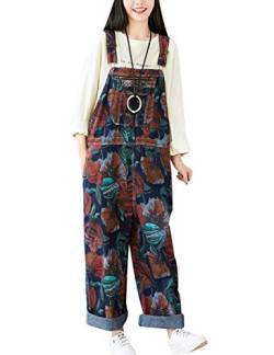 Bigassets Damen Gedruckt Overalls Strampelhöschen Latzhose aus Denim Style 1 von Bigassets