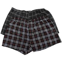 Bigdale 2er Pack Woven Boxershort kariert | Unterhosen Männer in Übergröße Größe 3XL-10XL | Boxershorts Herren aus 100% Baumwolle | pflegeleicht, bügelleicht, atmungsaktiv | Black Checked / 10 / 3XL von Bigdale