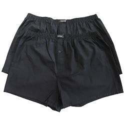 Bigdale 2er Pack Woven Boxershort kariert | Unterhosen Männer in Übergröße Größe 3XL-10XL | Boxershorts Herren aus 100% Baumwolle | pflegeleicht, bügelleicht, atmungsaktiv | Black Uni / 10 / 3XL von Bigdale