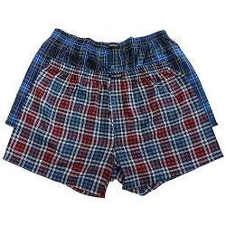 Bigdale 2er Pack Woven Boxershort kariert | Unterhosen Männer in Übergröße Größe 3XL-10XL | Boxershorts Herren aus 100% Baumwolle | pflegeleicht, bügelleicht, atmungsaktiv | Blue Checked / 10 / 3XL von Bigdale