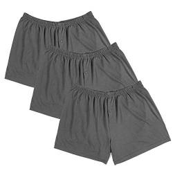 Bigdale 3er Pack American Boxershort | Unterhosen Männer in Übergrößen Größe 3XL-10XL | Boxershorts Herren aus 100% Baumwolle | atmungsaktiv, pflegeleicht, strapazierfähig | Grey/Grey/Grey, 14 / 5XL von Bigdale