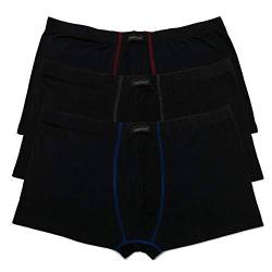 Bigdale 3er Pack Set Retroshorts Boxershorts Herren | Unterhosen Männer in Übergrößen Größe 3XL-10XL | Boxer Shorts for Men aus 100% Baumwolle in schwarz | Black/Black/Black, (Größe 12) 4XL von Bigdale