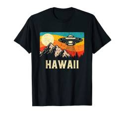 Hawaii UFO Alien Raumschiff Berge Retro Wandern T-Shirt von Bigfoot UFO Believer Retro Vintage Tees