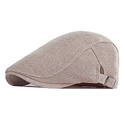 Herren Schiebermütze Retro Schirmmützen Barett Cap,Newsboy Sportmütze Flatcap Beret Baskenmütze, Flatmütze Einstellbare Cabbie Gatsby Cap von Bigoco