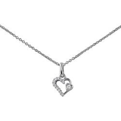 Bijoux pour tous 15811101100045 Damen-Halskette mit Anhänger Sterling-Silber 925/1000 3,2 g Zirkonia Weiß 45 cm von Bijoux pour tous