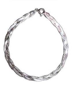 Bijouxia Armband, Glieder, geflochten, doppelt, massives Silber 925/1000, rhodiniert von Bijouxia