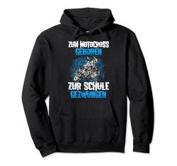 Motocross Pulli zum Motocross geboren zur Schule gezwungen Pullover Hoodie von Bike Motorrad evolution Biker Wheelie ekg Frau Opa