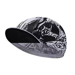 BikingBros Skull Cycling Cap - Polyester Skeleton Cycling Hat-Under Helmet - Funny Cycling Helmet Liner Breathable&Sweat Uptake One Size von BikingBros