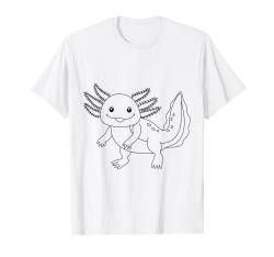 Axolotl kreativ gestalten zum Ausmalen und selbst Bemalen T-Shirt von Bilder für Kinder zum Ausmalen und gestalten DIY