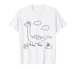Dino kreativ gestalten - Malen & selbst Bemalen DIY T-Shirt von Bilder für Kinder zum Ausmalen und gestalten DIY