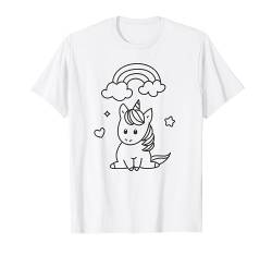 Einhorn Unicorn kreativ gestalten - Malen & selbst Bemalen T-Shirt von Bilder für Kinder zum Ausmalen und gestalten DIY