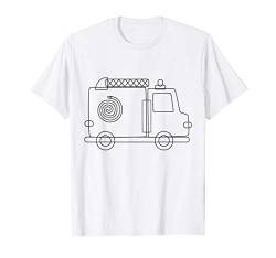 Feuerwehrauto kreativ gestalten - Malen & selbst Bemalen T-Shirt von Bilder für Kinder zum Ausmalen und gestalten DIY