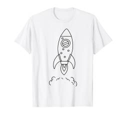 Rakete Rocket kreativ gestalten - Malen & selbst Bemalen DIY T-Shirt von Bilder für Kinder zum Ausmalen und gestalten DIY