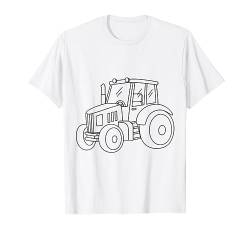 Traktor gestalten zum Ausmalen und selbst Bemalen T-Shirt von Bilder für Kinder zum Ausmalen und gestalten DIY