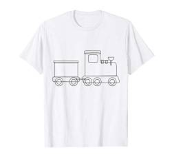 Zug - Eisenbahn kreativ gestalten - Malen & selbst Bemalen T-Shirt von Bilder für Kinder zum Ausmalen und gestalten DIY