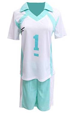 Bilicos Haikyuu !! Aoba Johsai High School Oikawa Tooru Short Sleeve Sportswear Jersey Uniform Nr.1 Volleyballverein Cosplay Kostüm L von Bilicos