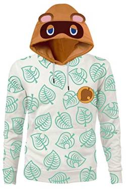 Bilicos Kapuzenpullover Sweatshirt Hoodie Print Tops Jacke Pullover Sweatjacke Outwear Animal Crossing Tom Nook von Bilicos
